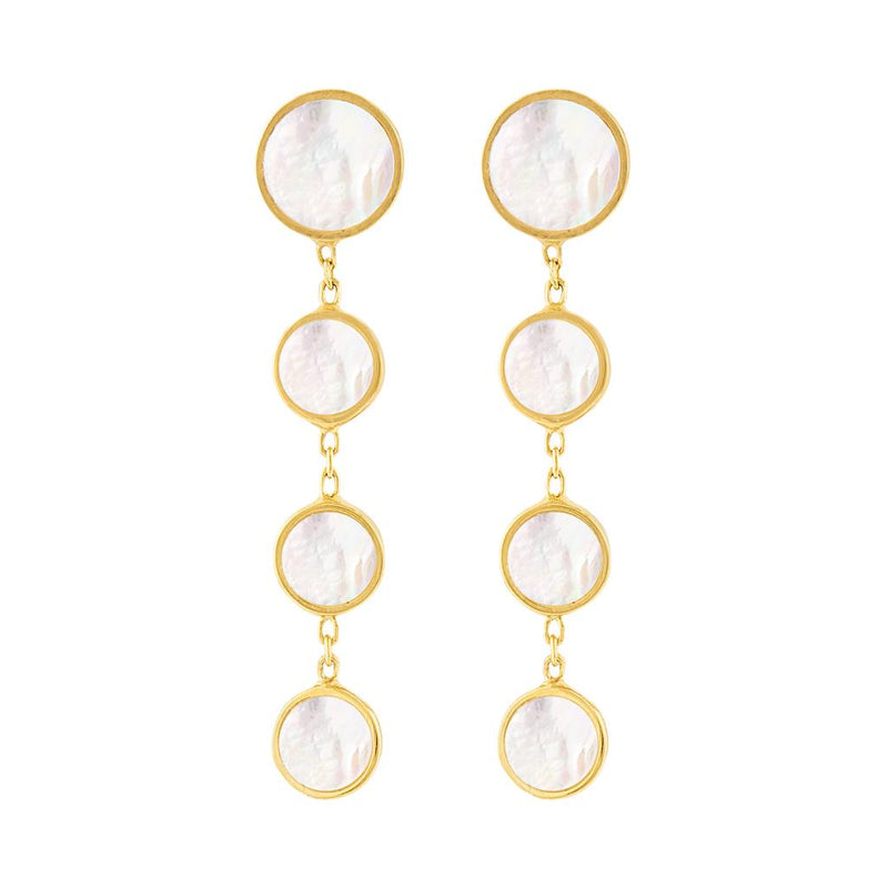 LaViano Fashion 14K Yellow Gold Mother of Pearl Earrings