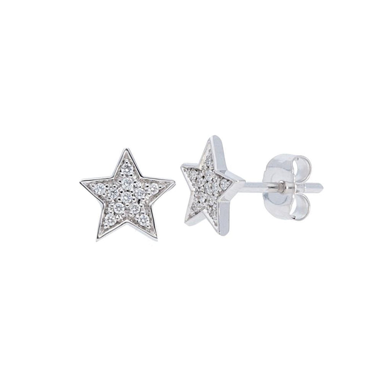 LaViano Fashion 14K White Gold Diamond Star Earrings
