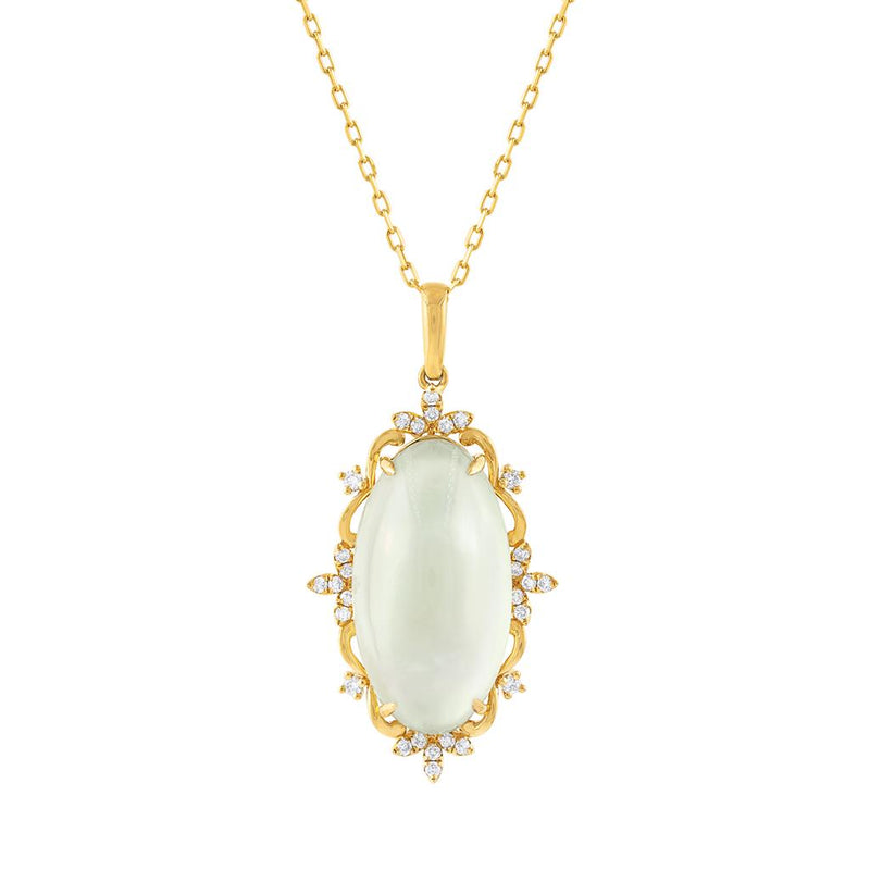 Frederic Sage 18K Yellow Gold Praziolite and Mother of Pearl Diamond Necklace