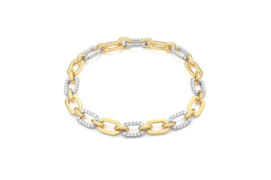 LaViano Fashion 14K Two Tone Diamond Bracelet