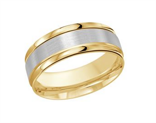 LaViano Fashion 14K Two Tone Wedding Band 8MM Size 10