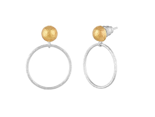 Gurhan Sterling Silver Earrings Layered with 24K Yellow Gold