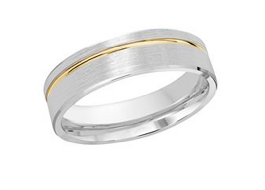 LaViano Fashion 14K Two Tone Wedding Band 6MM Size 10
