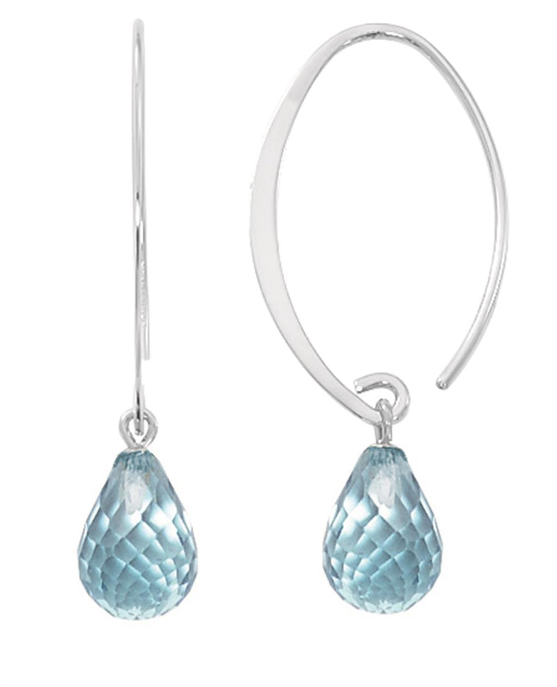 LaViano Fashion 14K White Gold Blue Topaz Earrings