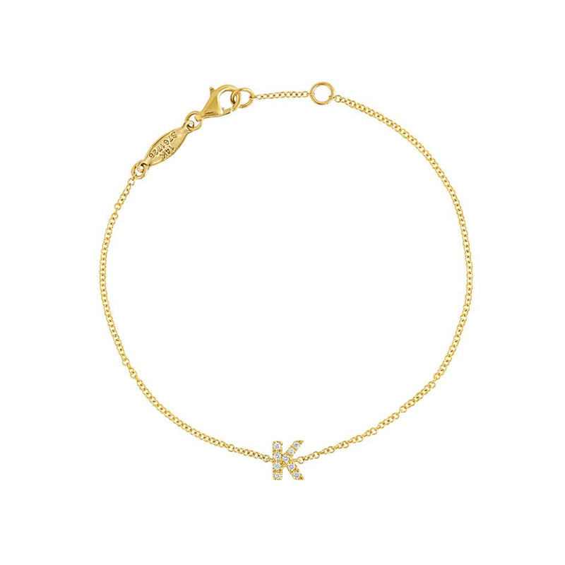 LaViano Fashion 14K Yellow Gold Diamond Initial Bracelet