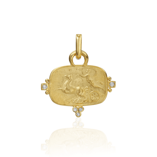 Mazza 14K Yellow Gold  Etruscan Diamond Pendant
