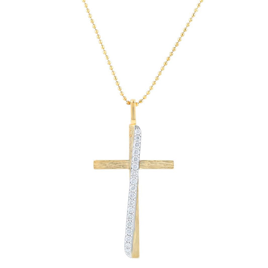 LaViano Fashion 14K Tone Tone Diamond Cross