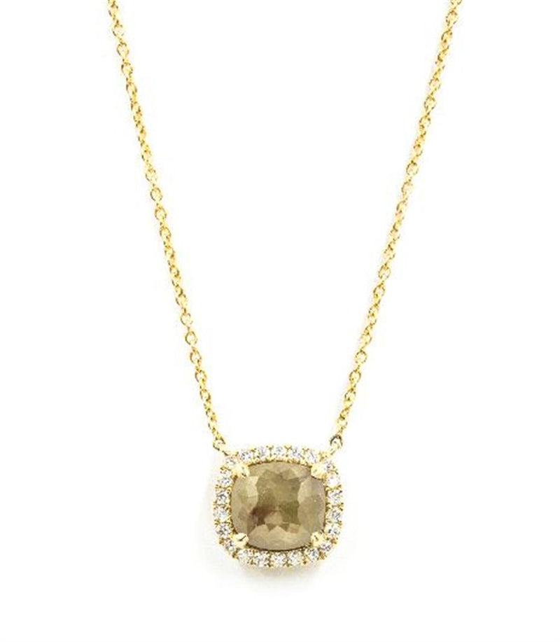 LaViano Fashion 14K Yellow Gold Fancy Colored Rough Cut Diamond Necklace