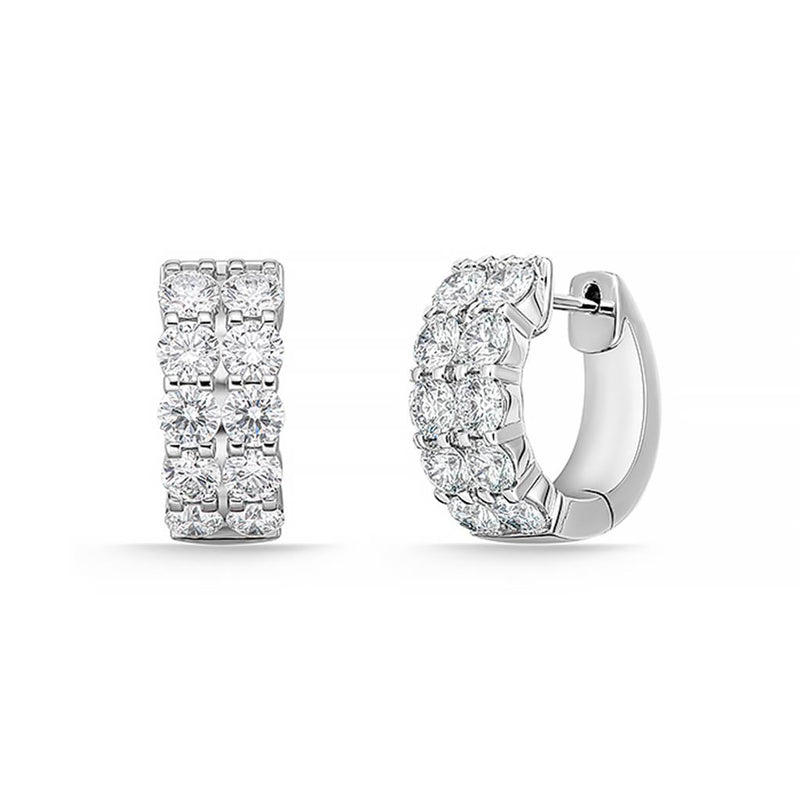 LaViano Fashion 18K White Gold Diamond Huggie Earrings