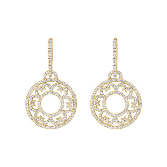 LaViano Fashion 18K Yellow Gold Diamond Earrings