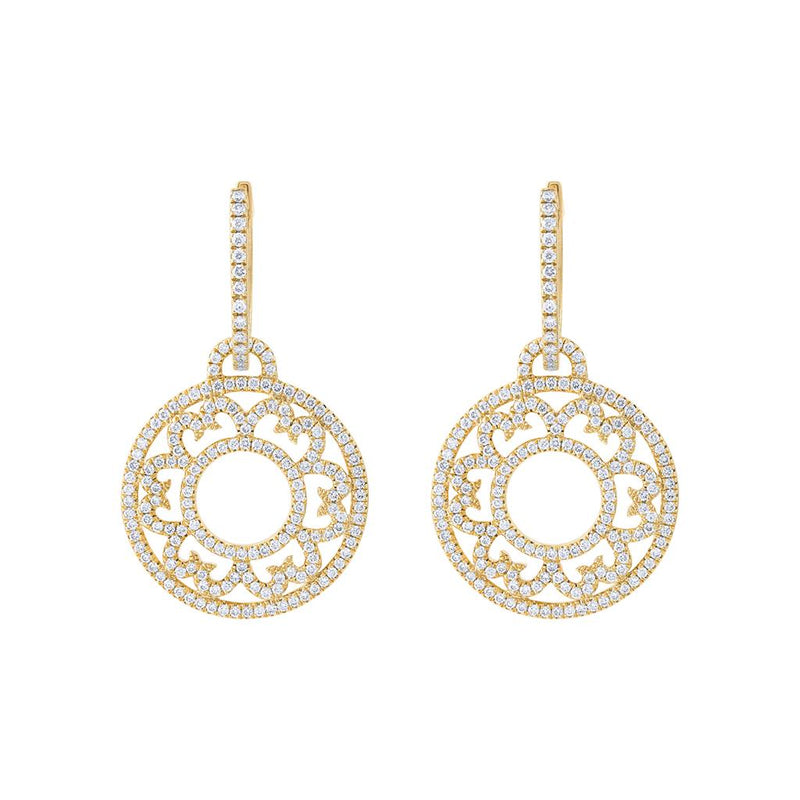 LaViano Fashion 18K Yellow Gold Diamond Earrings