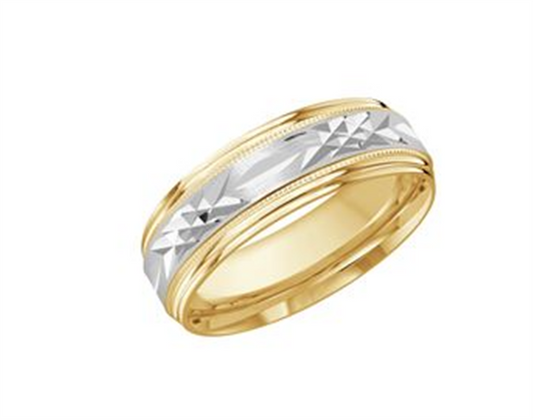 LaViano Fashion 14K Two Tone Wedding Band 7MM Size 10