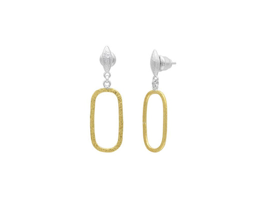 Gurhan Sterling Silver Earrings Layered with 24K Yellow Gold