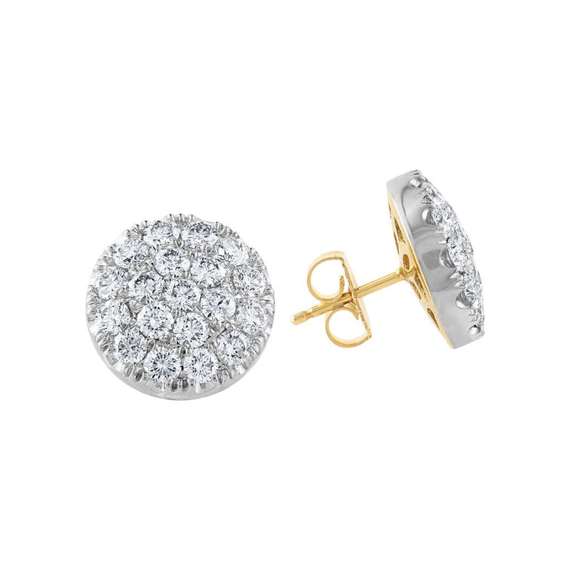 LaViano Fashion 14K Two Tone Diamond Earrings