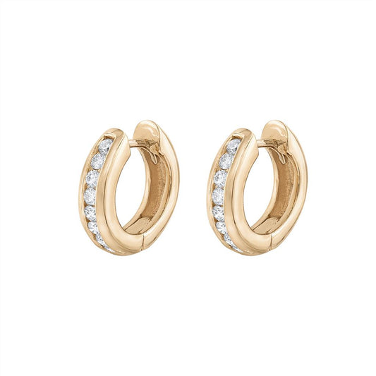 LaViano Fashion 14K Yellow Gold Diamond Earrings