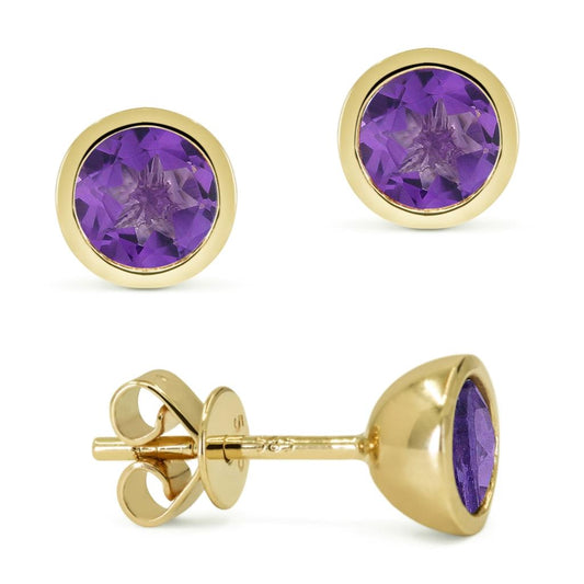 LaViano Fashion 14K Yellow Gold Amethyst Earrings
