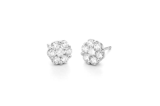 LaViano Fashion 14K White Gold Diamond Earrings