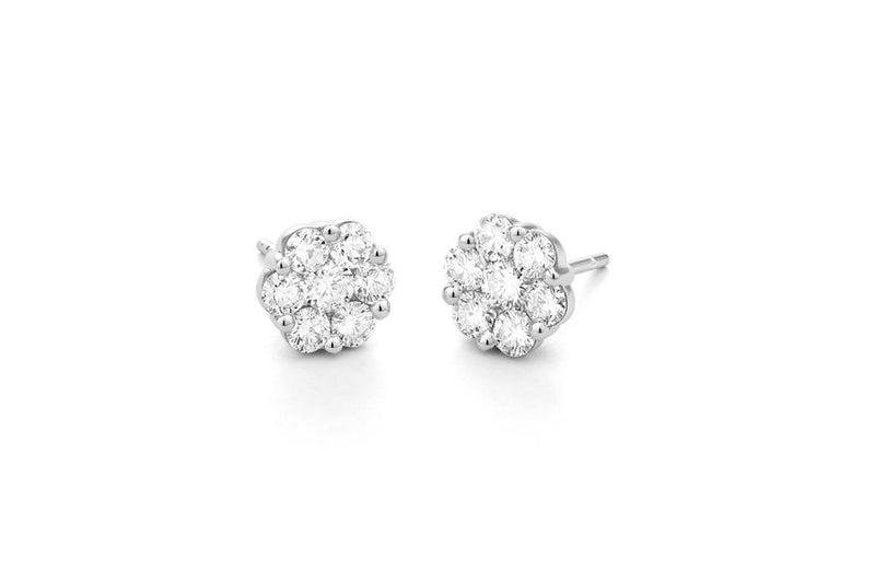 LaViano Fashion 14K White Gold Diamond Earrings