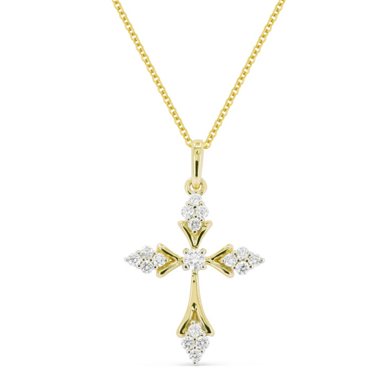 LaViano Fashion 14K Yellow Gold Diamond Cross