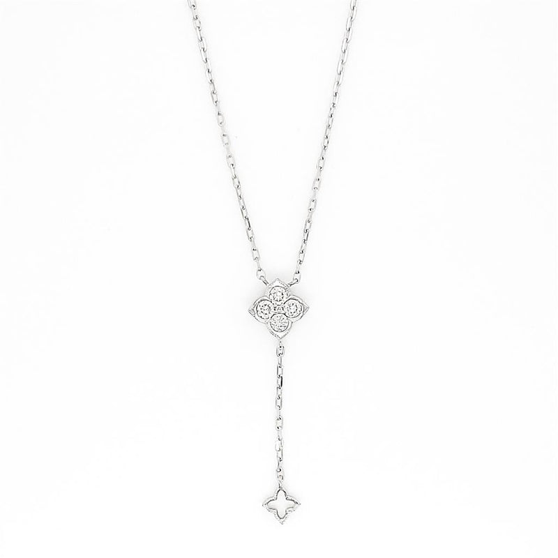 Frederic Sage 14K White Gold Diamond Drop Necklace