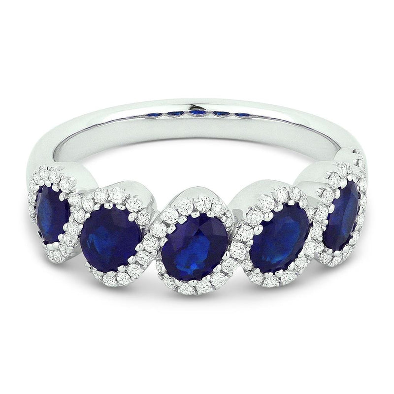 LaViano Fashion 18K White Gold Sapphire and Diamond Ring