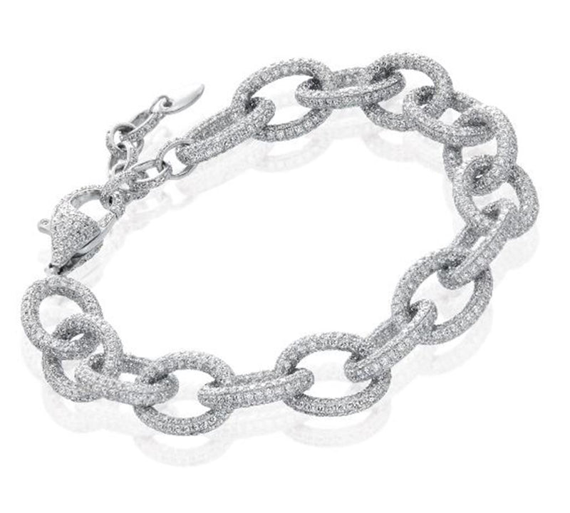 LaVaino Fashion 18K White Gold Diamond Bracelet