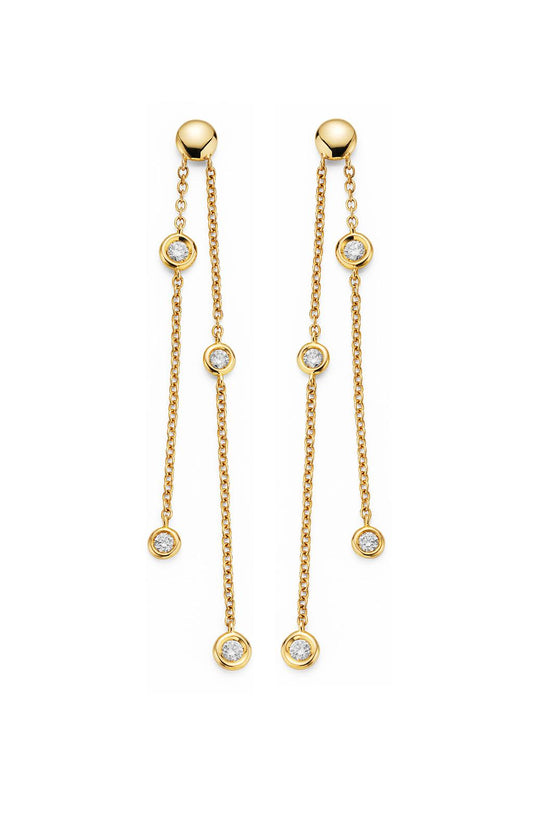 LaViano Fashion 18K Yellow Gold Diamond Earrings