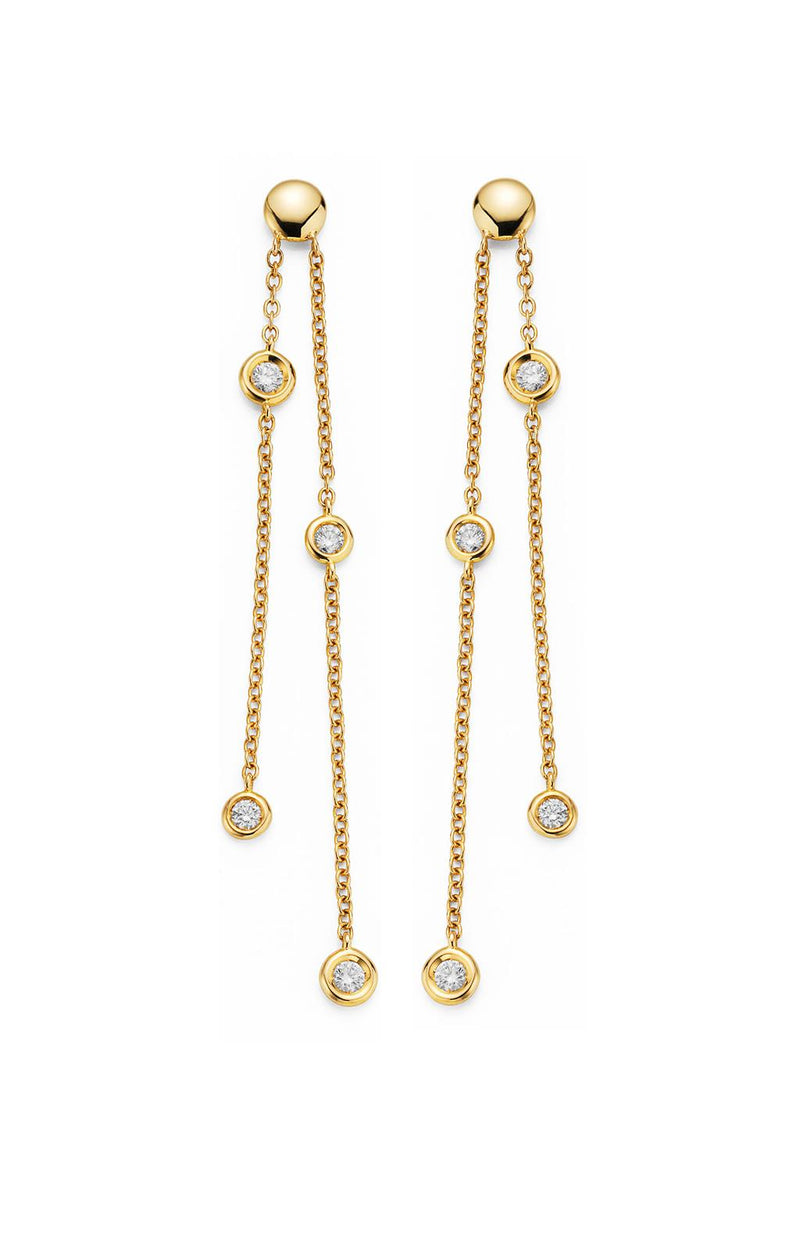 LaViano Fashion 18K Yellow Gold Diamond Earrings