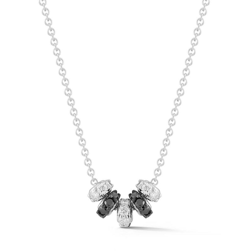 Barbela Design 14K White Gold Black and White Diamond Necklace