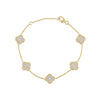 LaViano Fashion 14K Yellow Gold Mother of Pearl and Diamond Bracelet