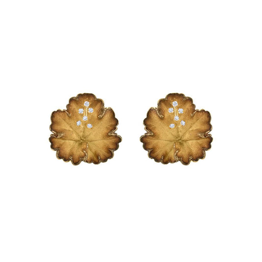 LaViano Fashion 18K Yellow Gold and Diamond Earrings