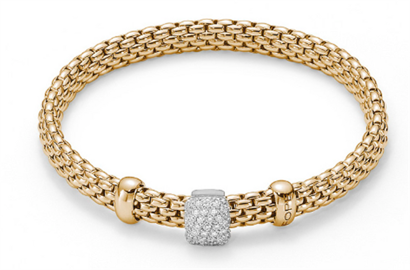 FOPE 18K Yellow Gold Pave Diamond Bracelet