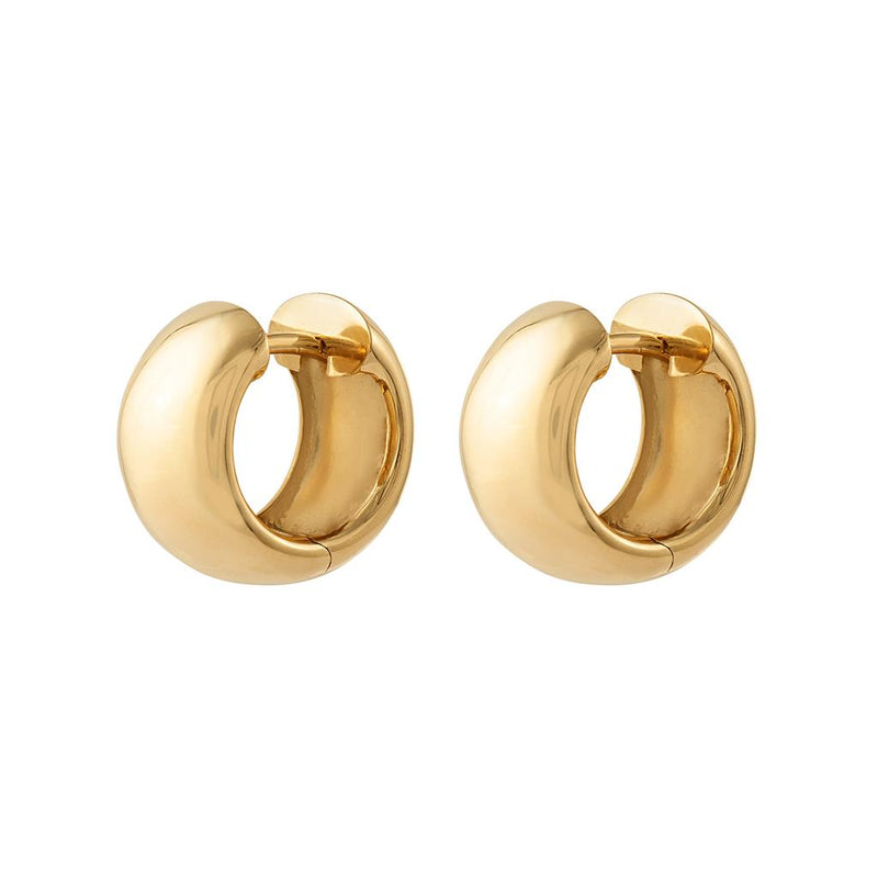 LaViano Fashion 14K Yellow Gold Huggie Earrings - Rounded 15x8mm