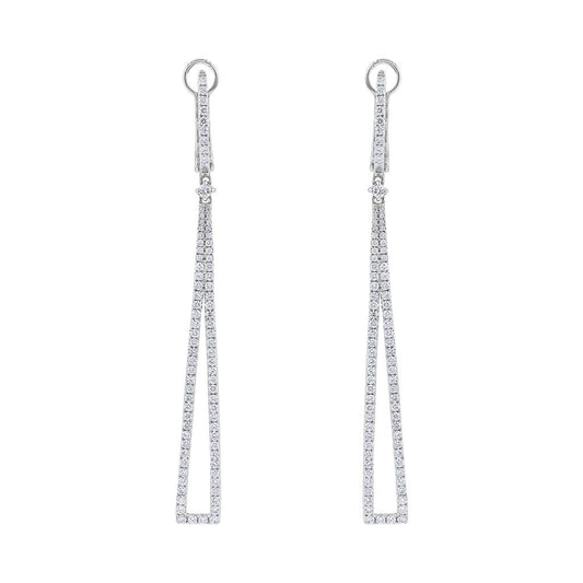 LaViano Fashion 18K White Gold Diamond Earrings