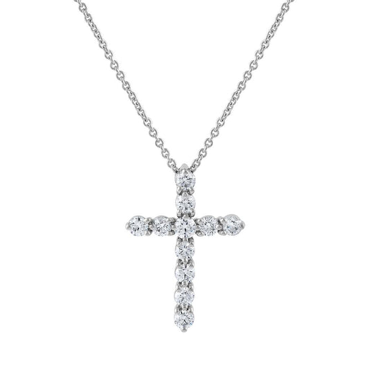 LaViano Fashion 18K/14K  White Gold Diamond Cross