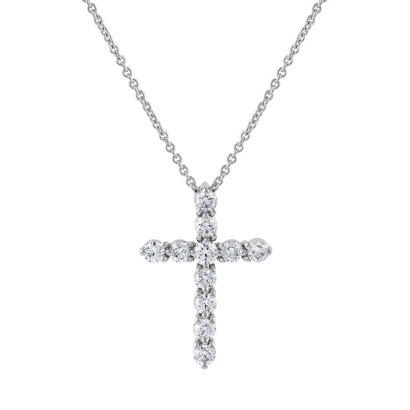 LaViano Fashion 18K/14K  White Gold Diamond Cross