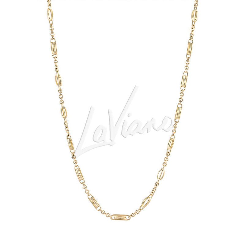 LaViano Fashion 18 Karat Yellow Gold Fancy Link Chain 18"