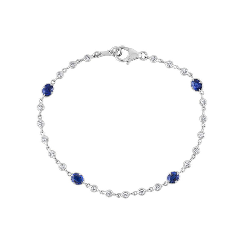 LaViano Fashion 18K White Gold Sapphire and Diamond Bracelet