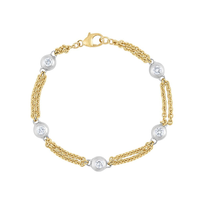 LaViano Fashion 18K Two Tone Diamond Bracelet