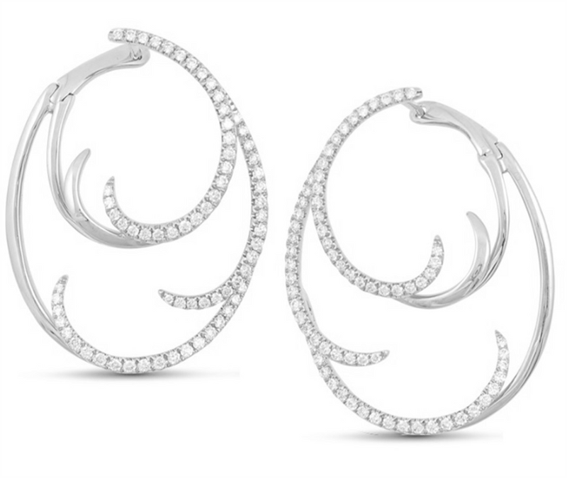 Frederic Sage 14K White Gold Diamond Hoop Earrings