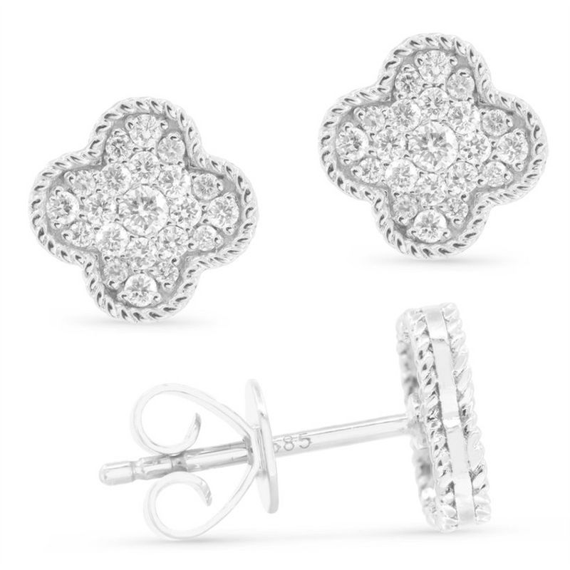 LaViano Fashion 14K White Gold Diamond Earrings