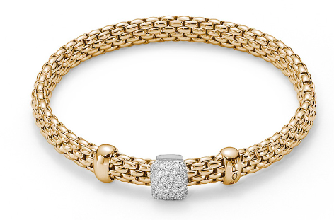 FOPE 18K Two Tone  Pave Diamond Bracelet