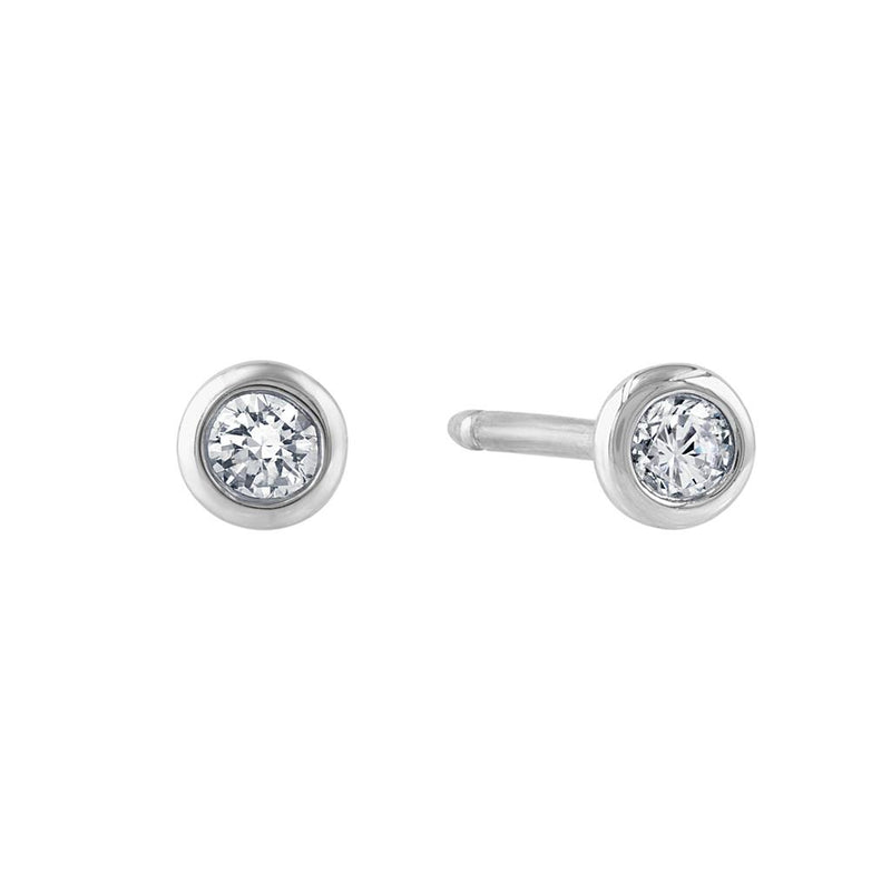 LaViano Fashion 14K White Gold Diamond Studs