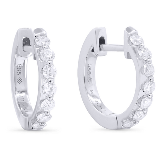 LaViano Fashion 14K White Gold Diamond Earrings