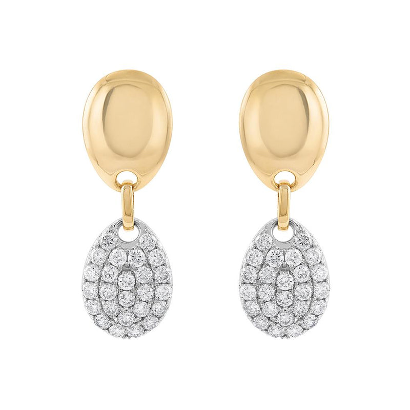 LaViano Fashion 14K Two Tone Diamond Earrings