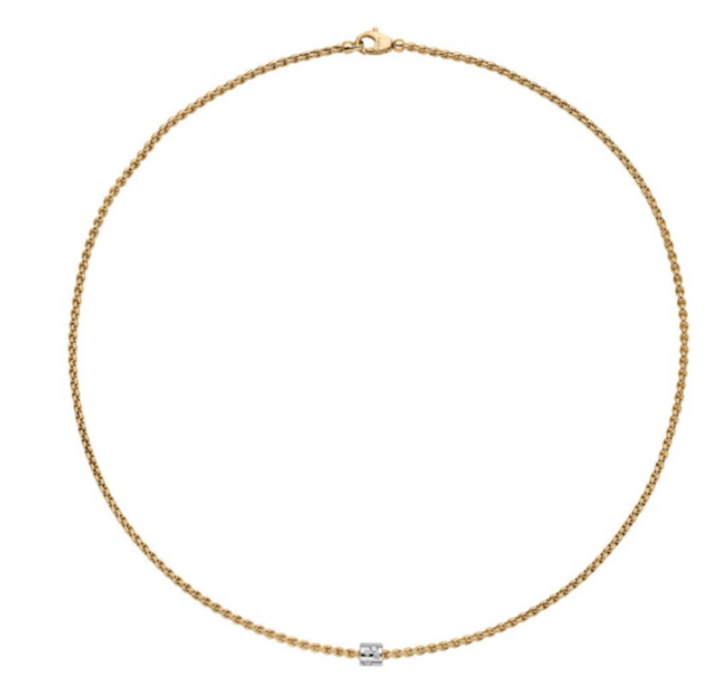 FOPE 18K Two Tone Necklace Diamonds.