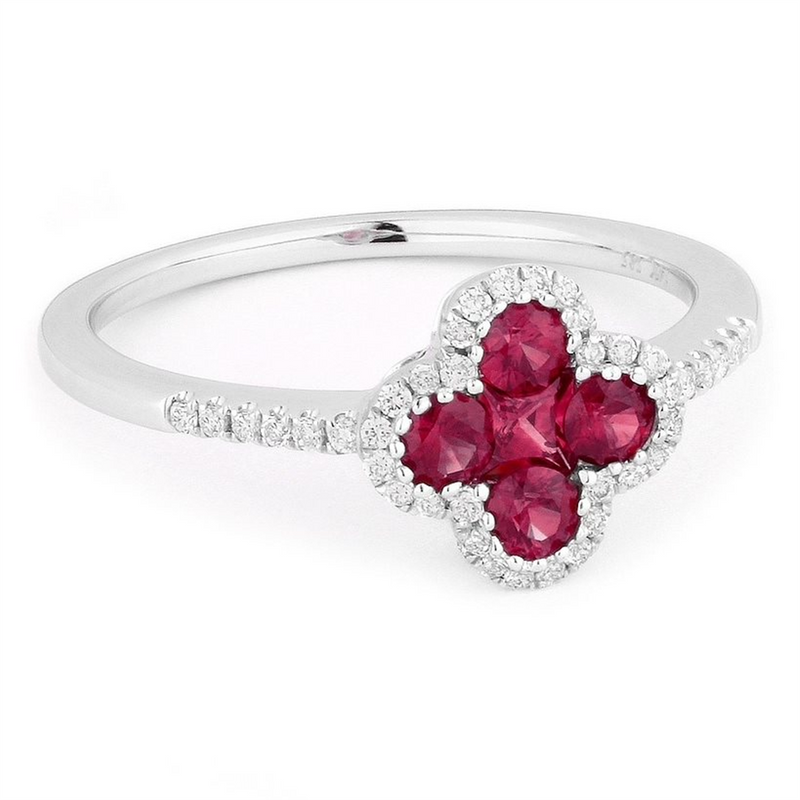 LaViano Fashion 14K WhiteGold Ruby and Diamond Ring