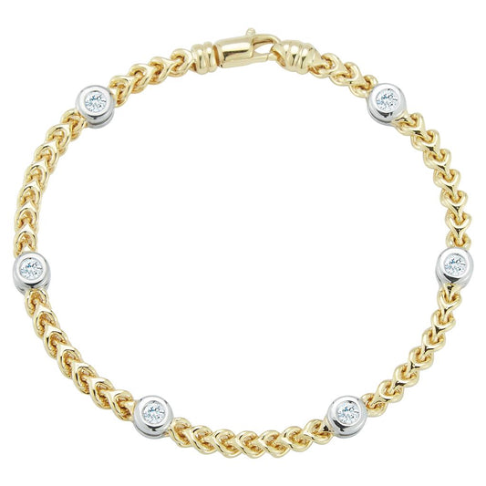LaViano Fashion 14K Two Tone Diamond Bracelet