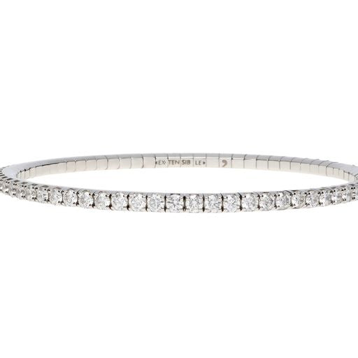Extensible 18K White Gold Round Diamond Stretch Tennis Bracelet