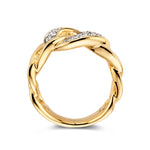 Tirisi Amsterdam Grumetta 18K Yellow Gold Diamond Chain Ring